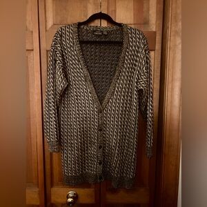 Renne Ténor for Jeanne Pierre Women’s Black and Gold Sz S Cardigan 90s Inspired